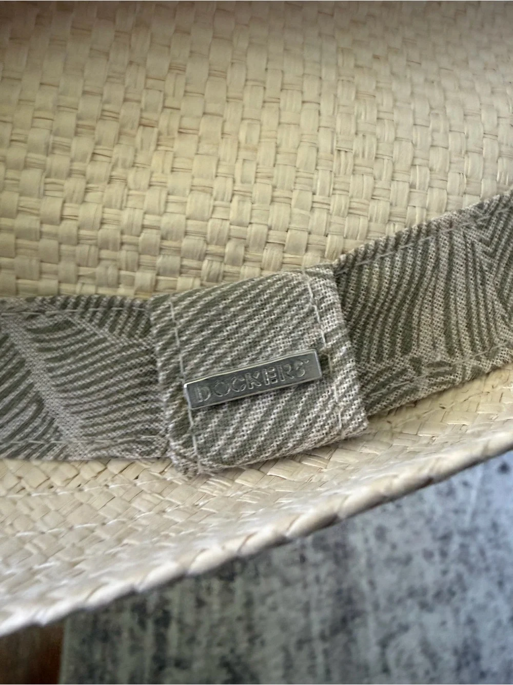 Dockers Natural Straw Hat with Patterned Band
